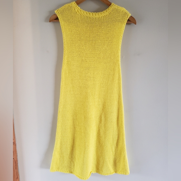 Zara Vibrant Yellow Sleeveless Sweater Dress M - Picture 4 of 5